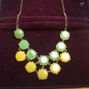 NEW jcrew green & yellow statement necklace